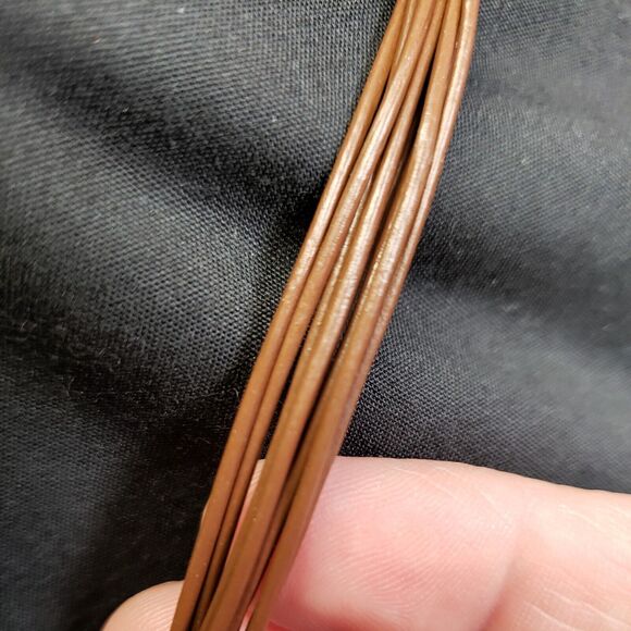 Lia Sophia Signed Gold Tone Brown Cord Amber Teardrop Glass Pendant Necklace - Picture 3 of 11